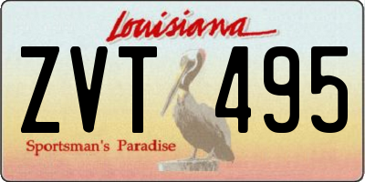 LA license plate ZVT495