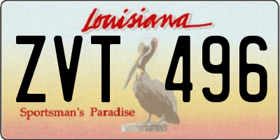 LA license plate ZVT496