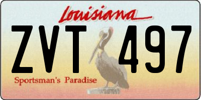 LA license plate ZVT497