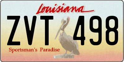 LA license plate ZVT498