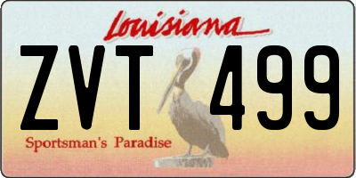 LA license plate ZVT499
