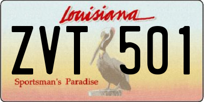 LA license plate ZVT501