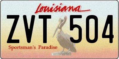 LA license plate ZVT504