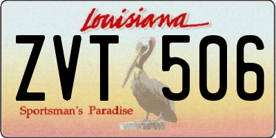 LA license plate ZVT506