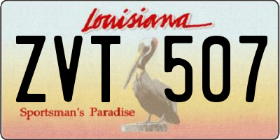 LA license plate ZVT507