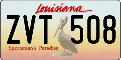 LA license plate ZVT508