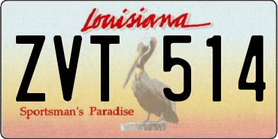 LA license plate ZVT514