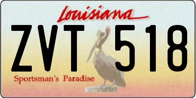 LA license plate ZVT518