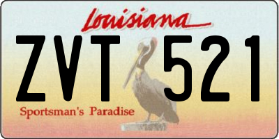 LA license plate ZVT521