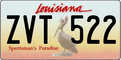 LA license plate ZVT522