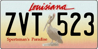LA license plate ZVT523
