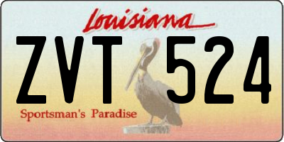 LA license plate ZVT524