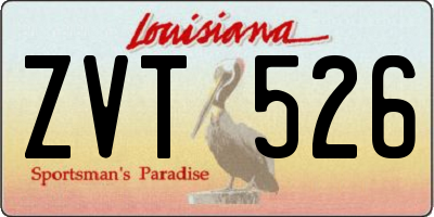 LA license plate ZVT526