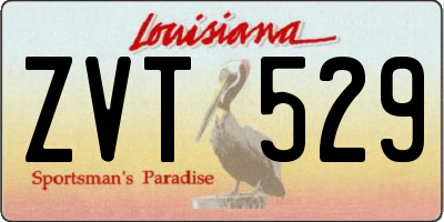 LA license plate ZVT529