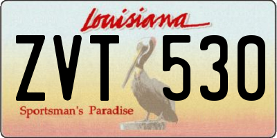 LA license plate ZVT530