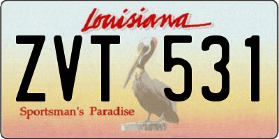LA license plate ZVT531