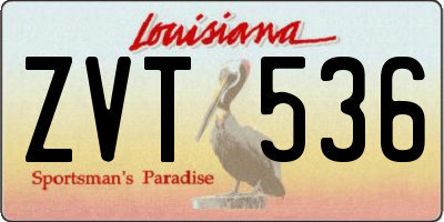 LA license plate ZVT536