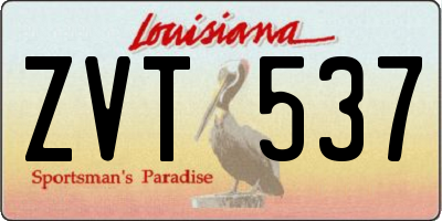 LA license plate ZVT537