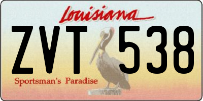 LA license plate ZVT538