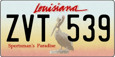 LA license plate ZVT539