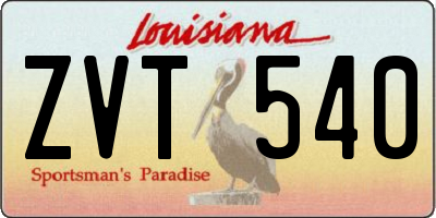 LA license plate ZVT540