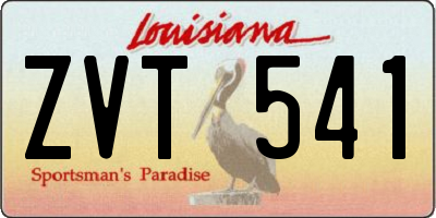 LA license plate ZVT541
