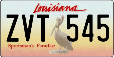 LA license plate ZVT545