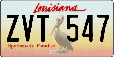 LA license plate ZVT547