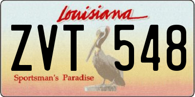 LA license plate ZVT548