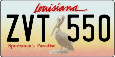 LA license plate ZVT550