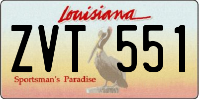 LA license plate ZVT551