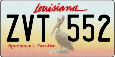 LA license plate ZVT552