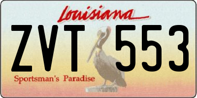 LA license plate ZVT553