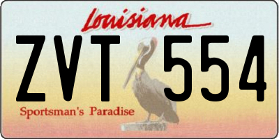 LA license plate ZVT554