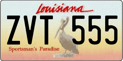 LA license plate ZVT555