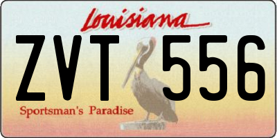 LA license plate ZVT556