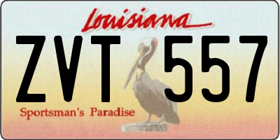 LA license plate ZVT557