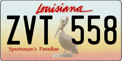 LA license plate ZVT558
