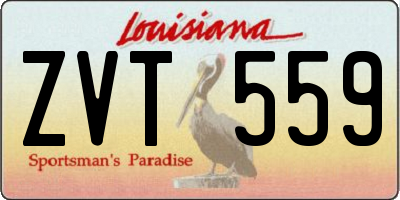 LA license plate ZVT559
