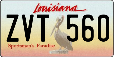 LA license plate ZVT560