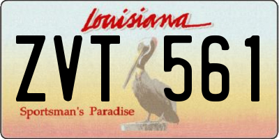 LA license plate ZVT561