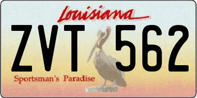 LA license plate ZVT562