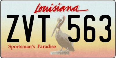 LA license plate ZVT563