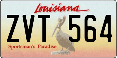 LA license plate ZVT564