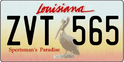 LA license plate ZVT565