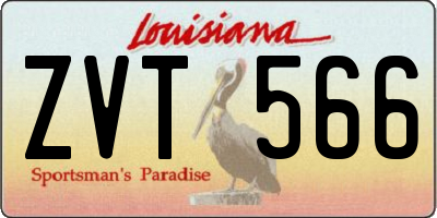 LA license plate ZVT566