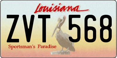 LA license plate ZVT568