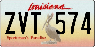 LA license plate ZVT574