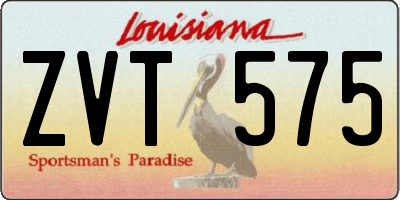LA license plate ZVT575