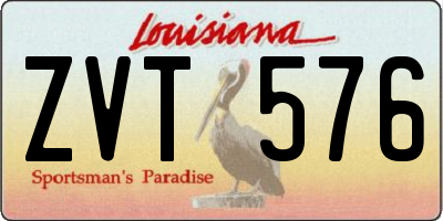 LA license plate ZVT576